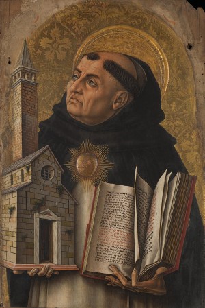 Saint Thomas d'Aquin. Peinture du XV° siècle.