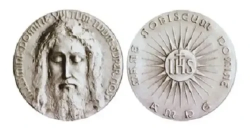 Médaille de la sainte face, recto et verso, en argent.