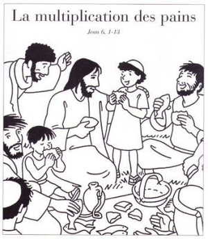 Jésus et ses disciples lors de la multiplication des pains